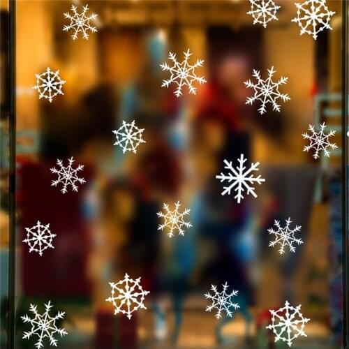 Christmas Decoration Snowflake Store Window Wall Stickers Decals Decor Mural New Year Decoration