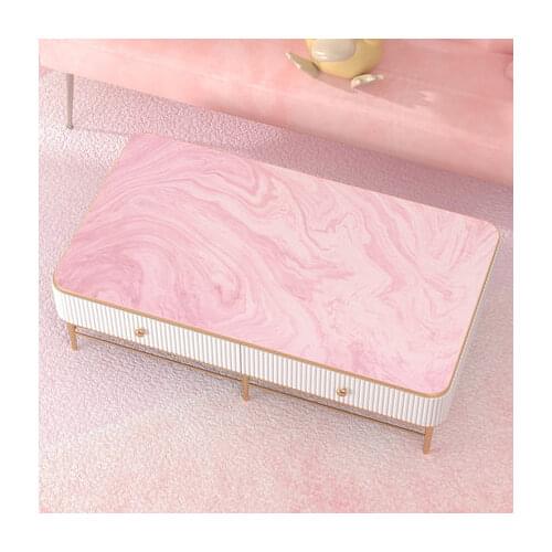 Pink Marbled Coffee Table Tablecloth PVC Living Room Table Mat Soft Glass Waterproof Party Wedding Home Kitchen Dining Placemat
