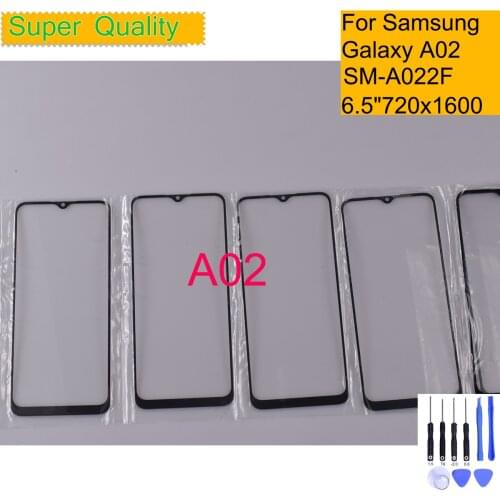 For Samsung Galaxy A02 Touch Screen Front Glass Panel LCD Outer Display Lens A02 A022 SM-A022F Front Glass Replacement