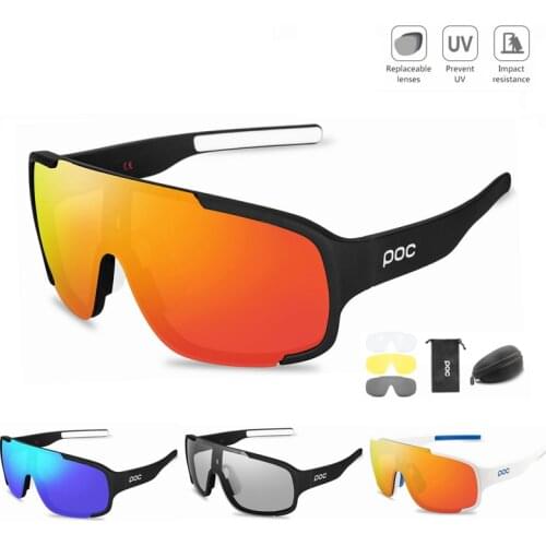4 Lens POC ASPIRE Cycling Sunglasses MTB Polarized Outdoor Sports UV400 Glasses Men Women Road Bike Eyewear Bicycle Goggles