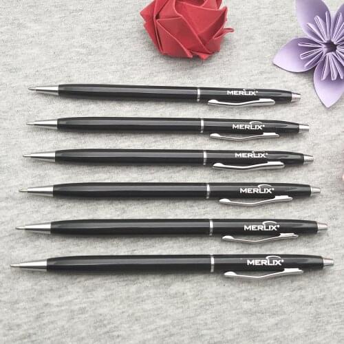 Good Quality Ballpoint Pen High Quality Silver And Golden Clip Roller Ball Pen gel to soul Supplies Hot DIY LOGO