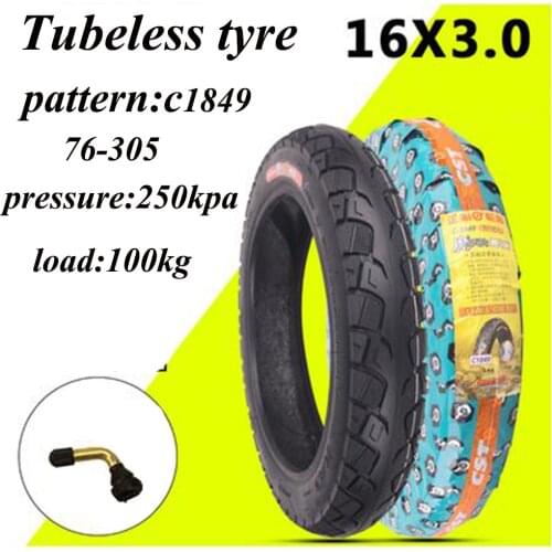 High Quality 16x3.0 Vacuum Tire 16 Inch Tubeless Tyre for Electric Vehicles, Mini Motorcycle Accessories