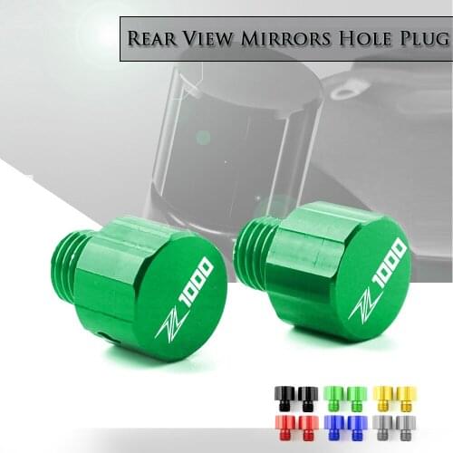 Motorcycle CNC M10*1.25 Mirror Hole Plug Screw Bolts Covers Caps Clockwise For for KAWASAKI Z1000 Z1000SX 2010-2019