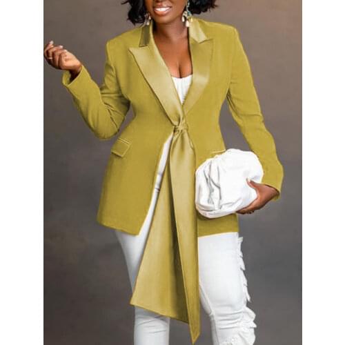 Women Blazer Coat Office Lady Long Sleeves Slim Female Jacket Outwear Elegant Classy Autumn Winter African Work Fashion Clothes