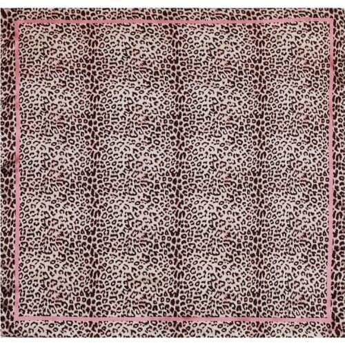 Women Print Leopard Silk Scarf Fashion Bandana Hijab Large Hairhand Female Painting Neckerchief Lady Head Wrap Foulard 2021