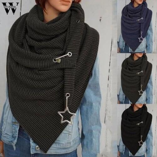 Winter scarf Women 2020 Luxury Retro Solid Button Soft Wrap Casual Warm Scarves Shawls Foulard Femme chaqueta pelo шарфы женские