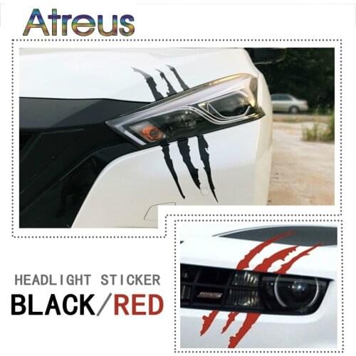 1Pcs 40 x 12cm Car-Styling Scratch Stripe Headlight Stickers For Hyundai Creta IX35 Volkswagen Polo VW Golf 4 7 5 Tiguan Kia Rio