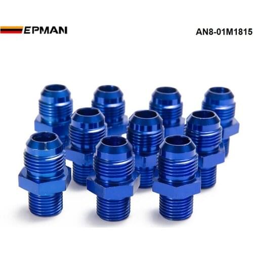 10PCS/LOT AN8 - M18*1.5 Straight Flare To Pipe Thread Fitting Adapter For Oil Cooler Fuel Line /Oil Hose AN8-01M1815