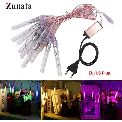 10 Tubes 10cm Waterproof Meteor Shower Rain Tubes Led Light Lamp AC85-220V EU/US Plug Christmas Light Wedding Garden Decoration