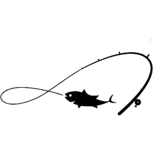 13cm*6cm Fashion Fishing Fishing Rod Fisherman Fish Hobby for Men KK Vinyl Car Window Sticker Decals Car Accessories