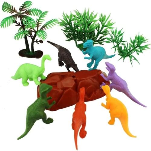 17Pcs/set Cartoon Animals Dinosaur Simulation Toys PVC Dinosaur Model Action Figures Classic Toys Ancient Collection for Kids