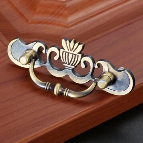 1x Antique Bronze Pull Handle For Kitchen Cupboard Drawer Cabinet Door Vintage Jewelry Chest Suitcase Hardware