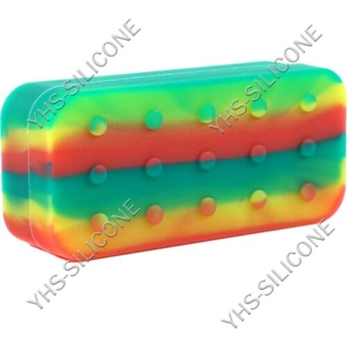 2Pcs 75ml non stick 4in1 silicone jars dab wax container oil silicone container rectangle kitchen seasoning cream