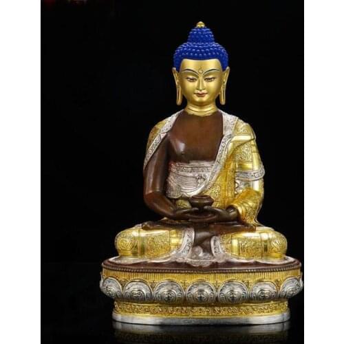 2021 High grade Buddha statue Asia Nepal Tibet HOME temple bless safe healty good luck Gilding Amitabha Sakyamuni buddha statue