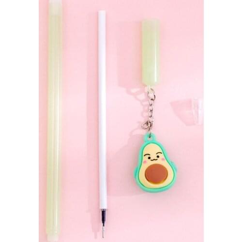 4pcs Creative Avocado Pendant Funny Expression Gel Pen Ink Pens Stationery School Office Supply Student Gift