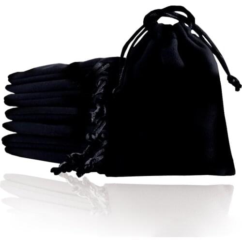 5pcs 7x9cm 8x10cm 10x12cm 12x16cm 15x20cm Black Velvet Bag Wedding/Party Favor Gift Bags Jewelry Packing Drawstring Pouches