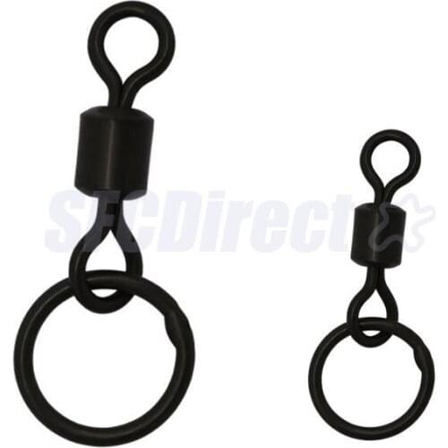 50Pcs Carp Fishing Swivels with Solid Rings Rolling Swivels Connector Chod Rigs 10mm/20mm