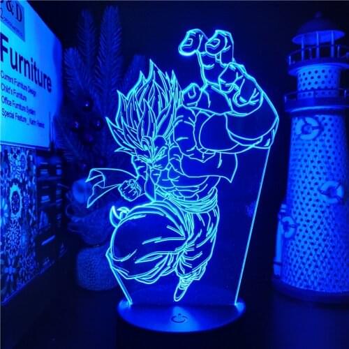 Anime Gogeta Night Lamps 3d Dragon Ball Z Super Saiyan Toys Lighting DBZ Colorful Table Desk Doll Lampara Illuminator Xmas Gift