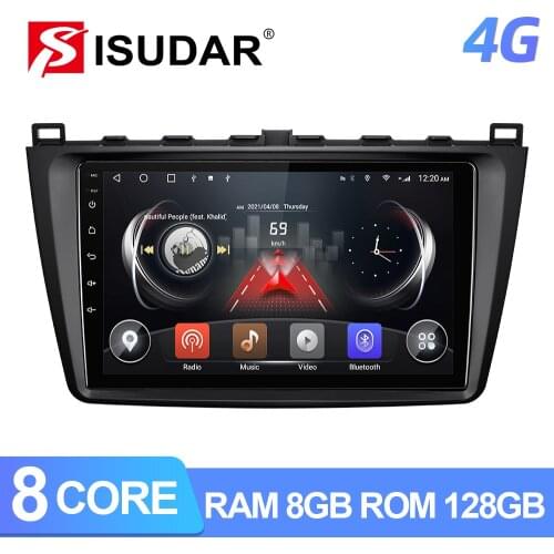 ISUDAR T72 QLED Android 10 Car Radio For Mazda 6 2 3 GH 2007-2012 GPS Navigation Car Multimedia 8 Core RAM 6G DVR 4G FM no 2din