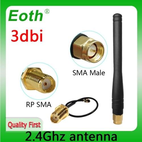 2.4Ghz antenna wifi 3dbi SMA male 2.4G antena wifi IOT antenne Zigbee Small Size aerial + PCI U.FL IPX to SMA Male Pigtail Cable