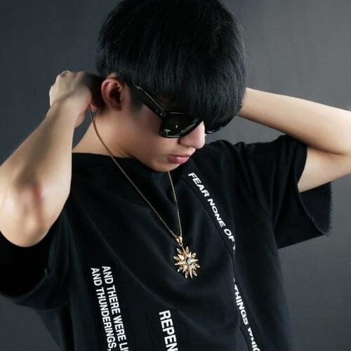 GorGor Necklace Men Stainless Steel Pattern Compass Multi-pointed Star Pendant Individuality Useful Popular Accessories TX-1288