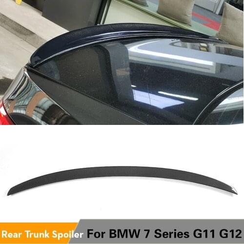 Car Rear Trunk Spoiler Wing Boot Lip for BMW G11 G12 7 Series 740i 750i Sedan 4 Door 2016 - 2018 Carbon Fiber / FRP