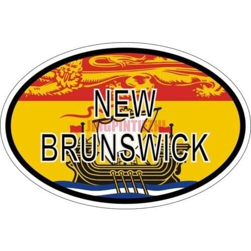 Personality Car Sticker Sticker Oval Flag Code Country Canada New Brunswick Stickers for Cars, Motos, Laptops, Industry