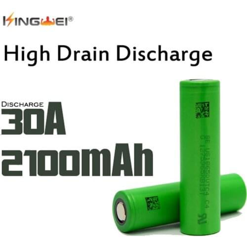KingWei 4pcs/lot 18650 3.7V 2100mAh import high drain discharge Rechargeable Li-ion Battery for LED Flashlight Wholesale