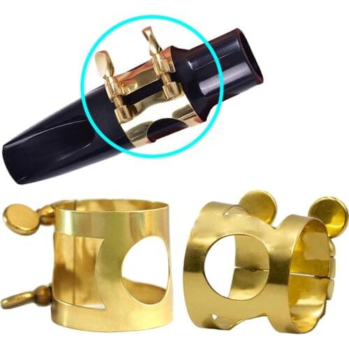 Clarinet E Alto Sax Rubber Bakelite Mouthpiece Metal Clip Clamp Carved Ligature Music Equipment Accessories Attachment