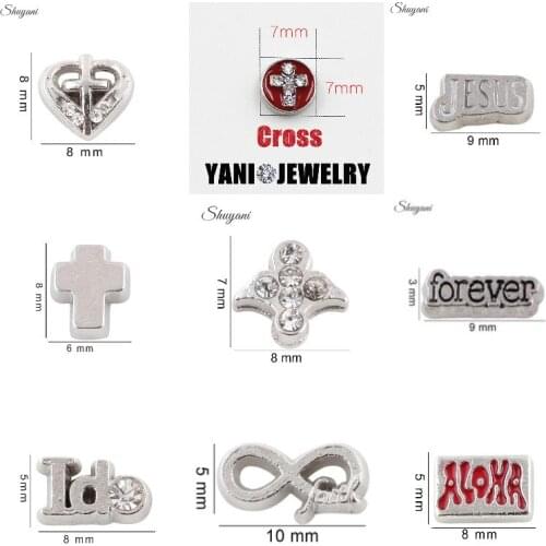F623 Zinc Alloy Tibetan Silver Crystal Jesus Floating Charms For Living Glass Memory Locket 7*8mm