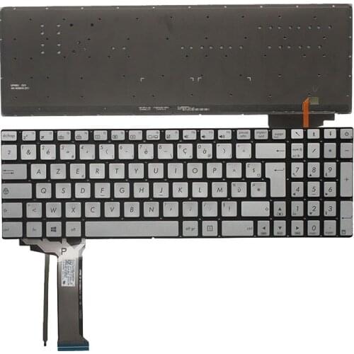 New French keyboard FOR ASUS N751 N751J N751JK N751JX with backlit FR laptop keyboard silver