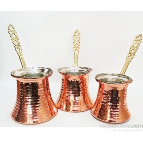 Hammered Copper Coffee Pot 3 Piece Set 2-4-6 Persons