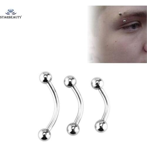 2Pcs 316L Stainless Steel Eyebrow Jewelry 1.2*6/8/10/12mm Eyebrow Piercing Ring Sexy Nipple Eyebrow Rings piercing Bars
