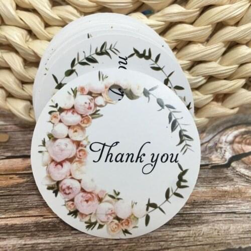 Kraft Paper Gift Tags/ 100Pcs /4cm/thank you for Celebrating with Us labels handmade for wedding party decoration Packaging Hang