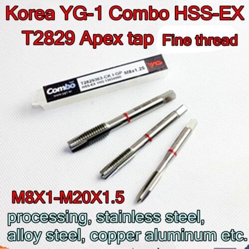 M8X1.0-20X1.5 Korea YG-1 Combo HSS-EX T2829 Apex tap processing, stainless steel, alloy steel, copper aluminum etc