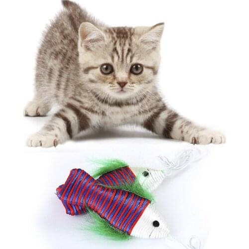 Pet Cat Nylon Line Small Fish Rings Funny Cat Stick Toy Funny Pet Cat Interactive Supplies Funny Cat Teasing Stick