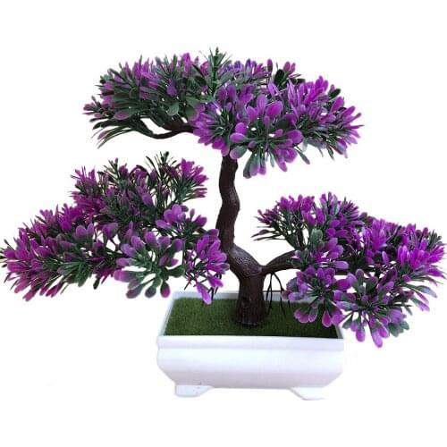 Simulation Of Ganoderma Lucidum Pine Tree Bonsai Lotus Leaf Pine Tree Green Potted Desktop Decor Home Living Room Plant Decor