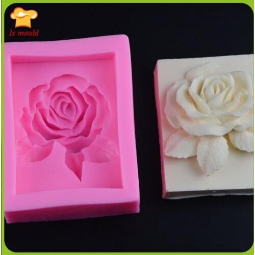 New Product Silicone Candle Mold Easy To Take Off Large Rose Cold Handmade Soap flower Mould