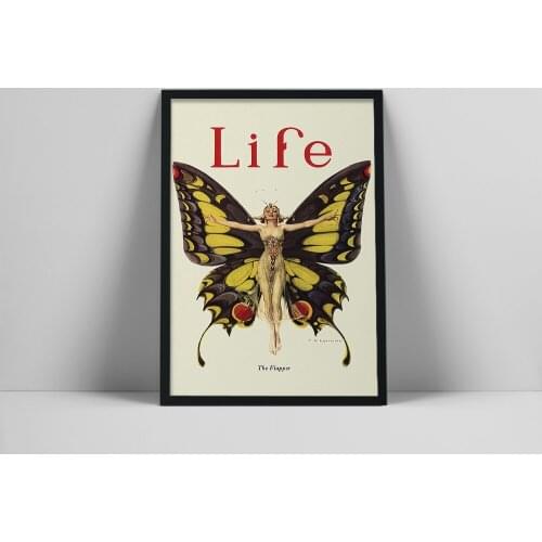 Life Magazine Cover Butterfly Fairy Wall Hanging Painting Vintage Poster Elf Illustration Canvas Painting Home Art Decor Gift