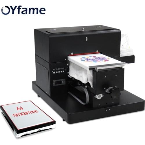 OYfame A4 Flatbed Printer A4 DTG T-Shirt Printer For Dark And Light textile clothes fabric tshirt Printing Machine A4