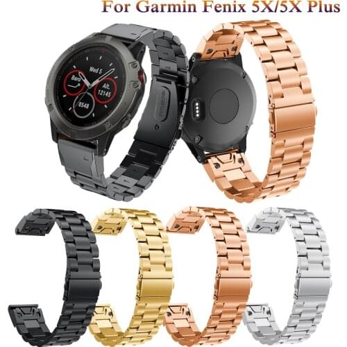 26mm Stainless Steel Watchband Strap for Garmin Fenix5X 5XPlus 6X 3 3HR Smart Bracelet Band fashion Replacement Wristband Correa