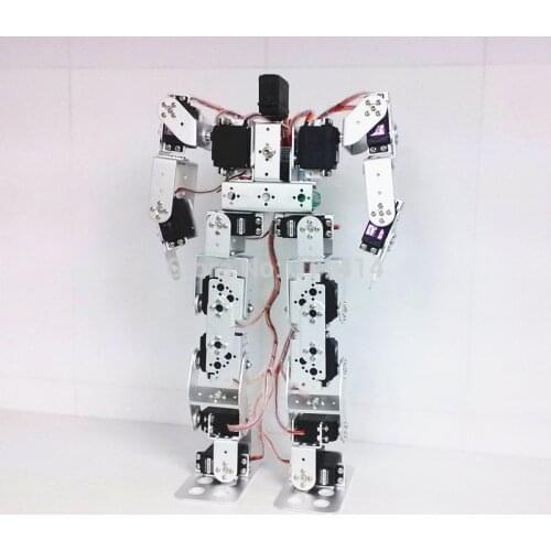 1set 17DOF Biped Robotic Educational Robot Kit Servo Bracket Ball Bearing Black W/ Servo Horns For Hobbyists, Robot Competition
