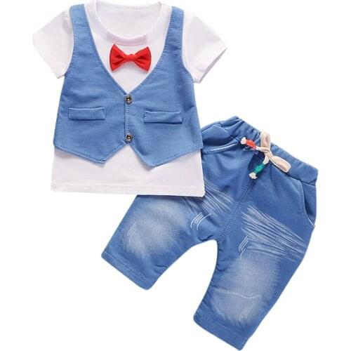 TELOTUNY fashion boys clothes set children clothing costume for boy summer a802 07
