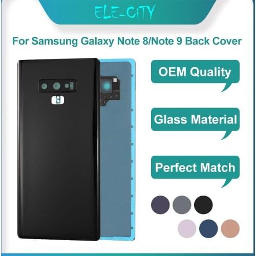 For SAMSUNG Galaxy Note 8 N950 SM-N950FD Note 9 N960 SM-N9600 Glass Back Battery Housing Repair Cover Rear Door Case Replacement