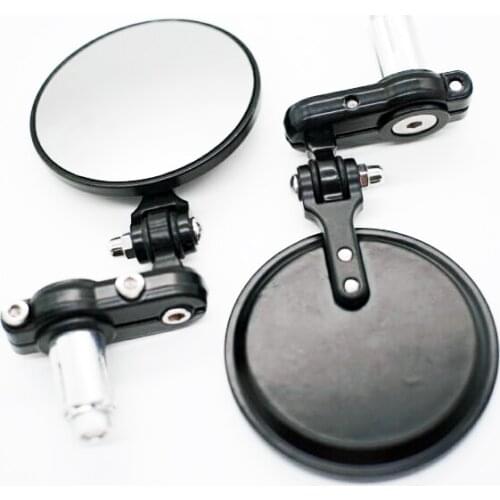 Motorcycle Handlebar End Side Rearview Mirrors Motorbike Adjustable Bar Mirror Retro Scooter Moto Foldable Rear View Mirror