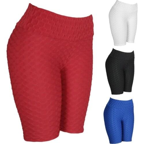 Women High Waisted Tummy Control Biker Shorts Textured Ruched Butt Lifting Skinny Yoga Pants Sports Gym Fitness Workout G99D