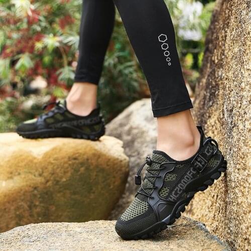2021 Women Trekking Hiking Shoes Men Summer Mesh Breathable Men Sneakers Outdoor Trail Climbing Sports Shoes Unisex Size 36-47