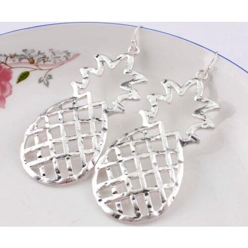 ZWPON 2020 Zinc Alloy Cutout Pineapple Earrings for Women Fashion Big Earrings Cheap Jewelry Wholesale