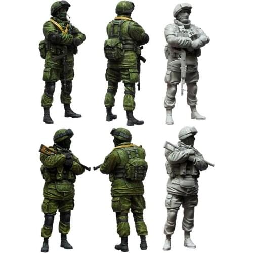 1/35 Modern Russian soldiers (Crimea), 2 people, Resin Model Soldier GK, WWII military theme, Unassembled and unpainted kit
