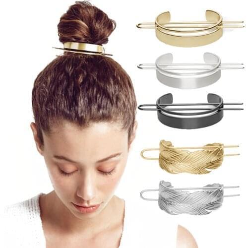 1Pcs Original Design Alloy Round Top Hair pins Bun Cage Minimalist Bun Holder Cage Hair Stick Girl Hair Accessories Hair Jewelry